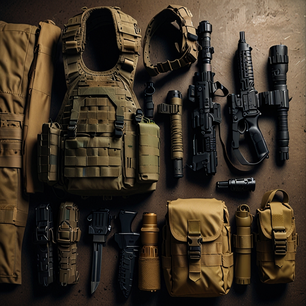 Camouflaged sniper in forest