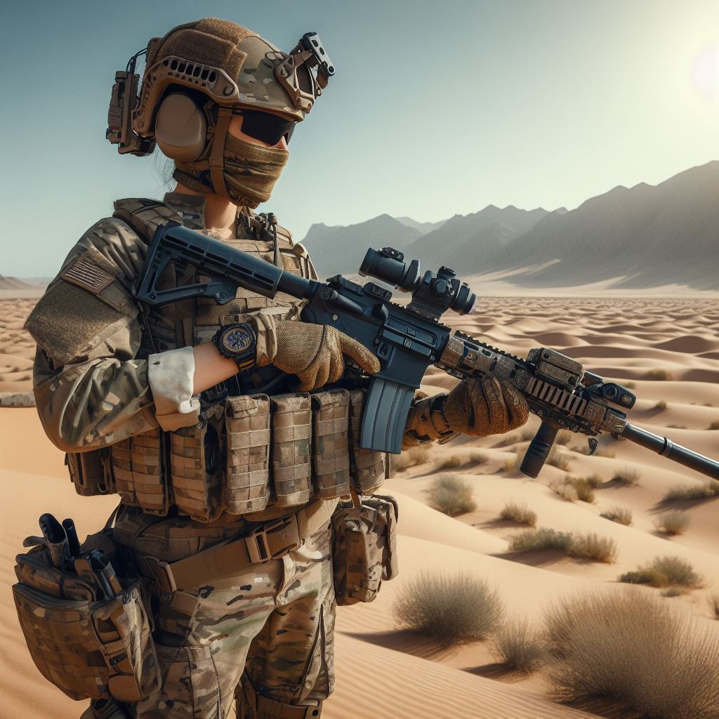 User wearing Condor Tactical Chest Rig